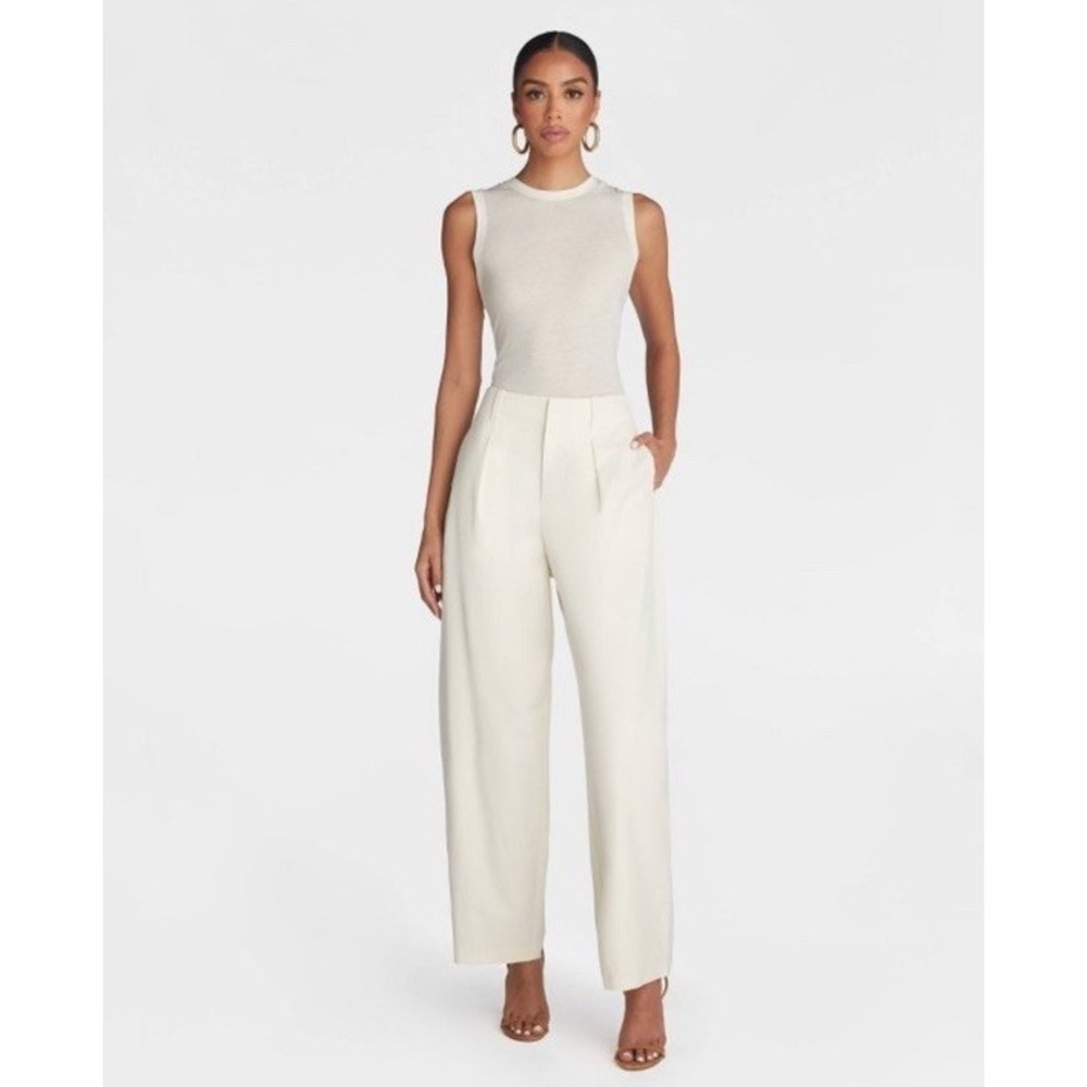 KBB by KAHLANA Women 'The Mid-Rise Barrel Leg Trousers' Size 8 NWT MSRP $60 - Picture 3 of 3